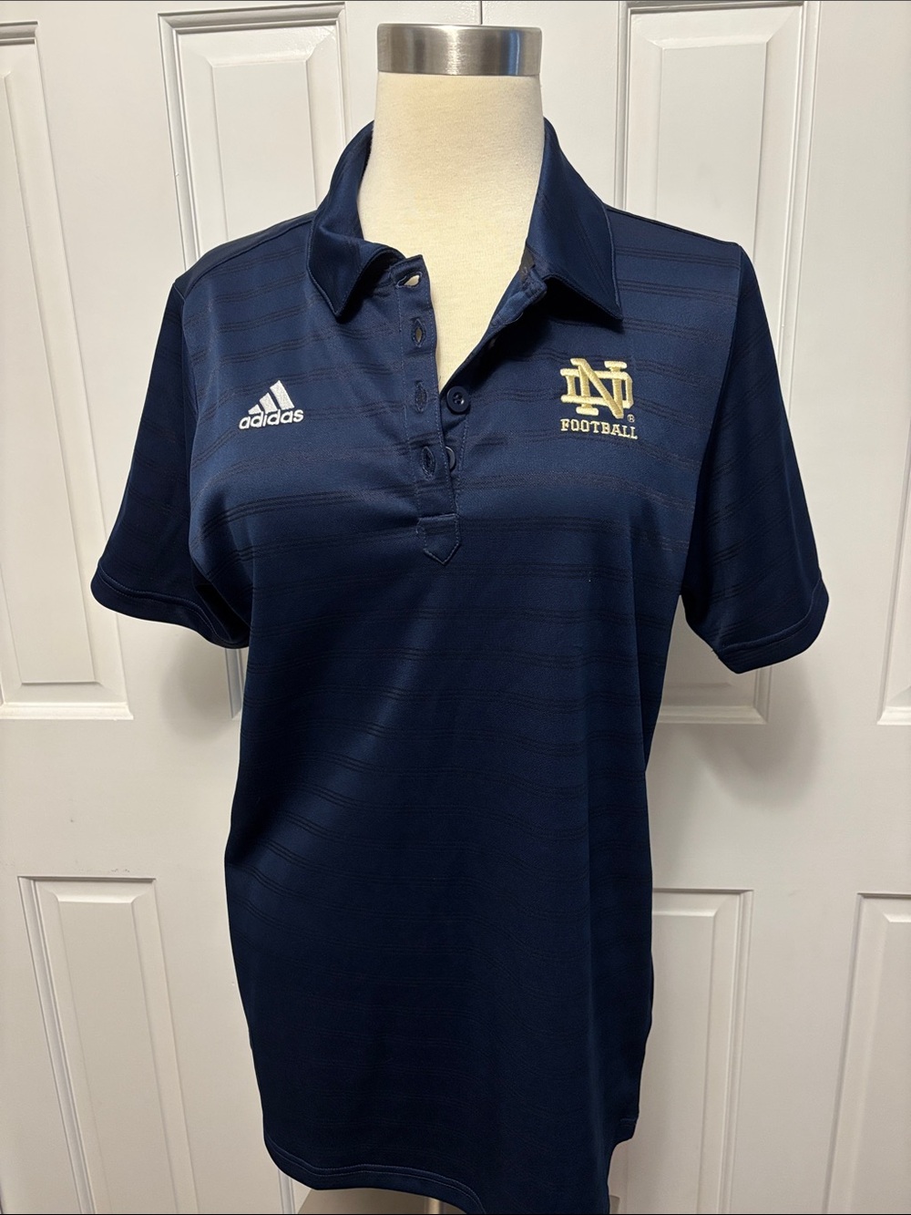 adidas Notre Dame Women's Navy Polo with Notre Dame Football Logo